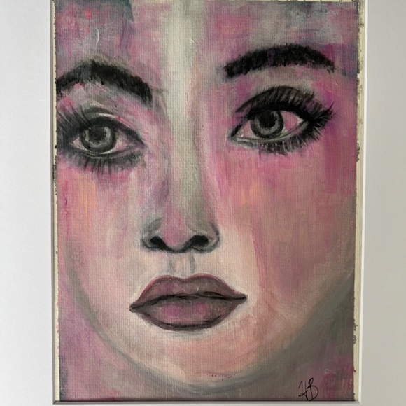 Dreamer - Abstract Acrylic Watercolor Effect Painting of Woman's Face | Original - Picture 4 of 8